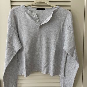 Brandy Melville Grey Long Sleeved Top